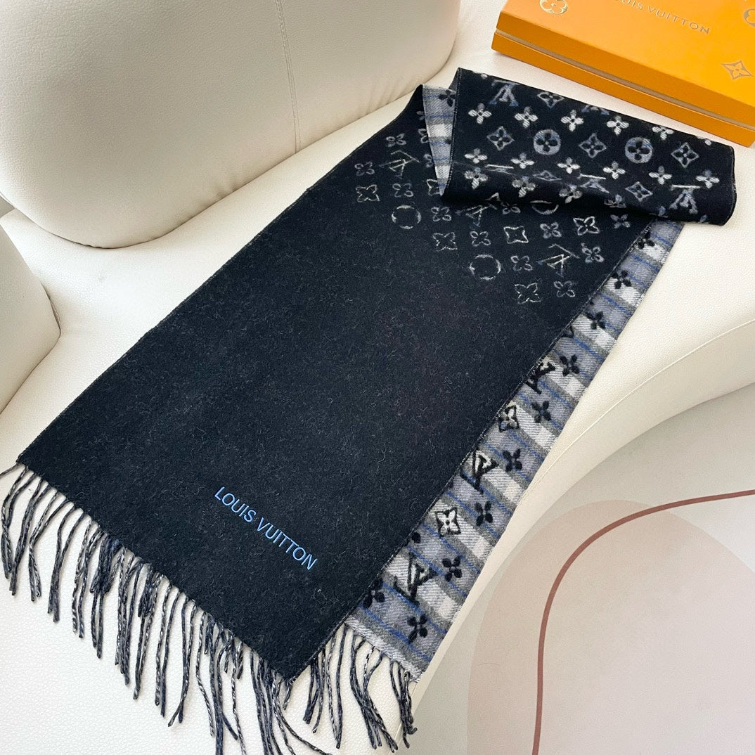 MONOGRAM GRADIENT TARTAN CITY SCARF 180 CM IN COLORFUL CASHMERE 391001 mysite