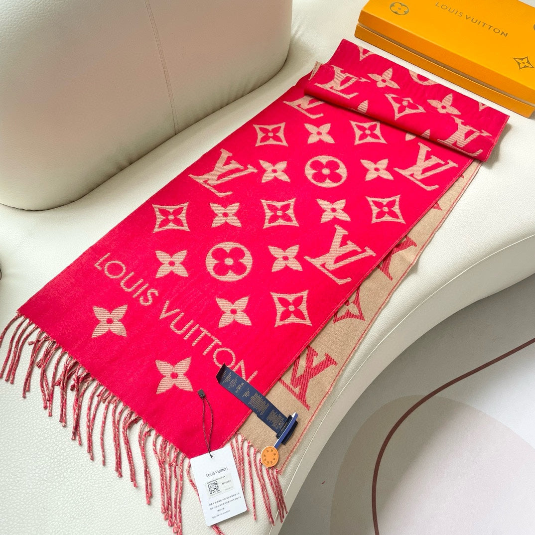 ESSENTIAL SCARF 186 CM IN CHERRY RED WOOL 399772 mysite