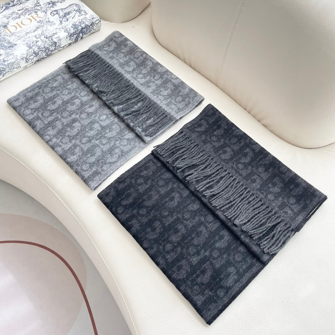 SCARF 180 CM IN MOUSE GRAY CASHMERE AND WOOL 405471 mysite