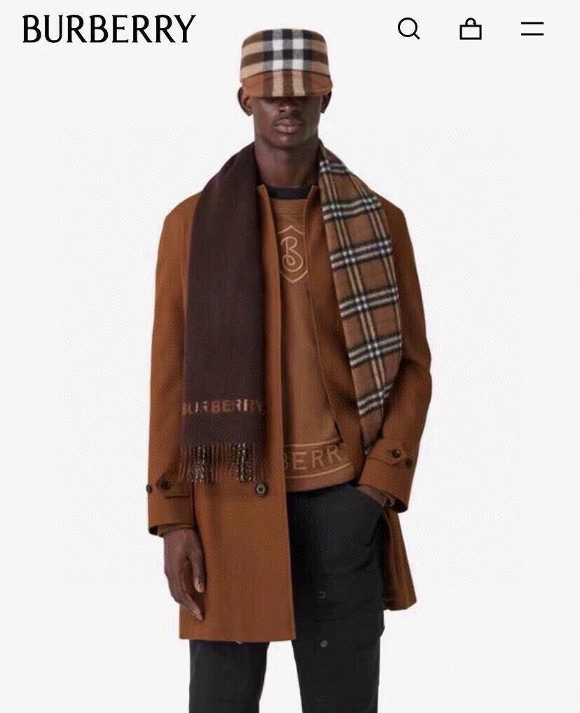 REVERSIBLE CHECK CASHMERE SCARF 180 CM CHOCOLATE BROWN 405498 mysite