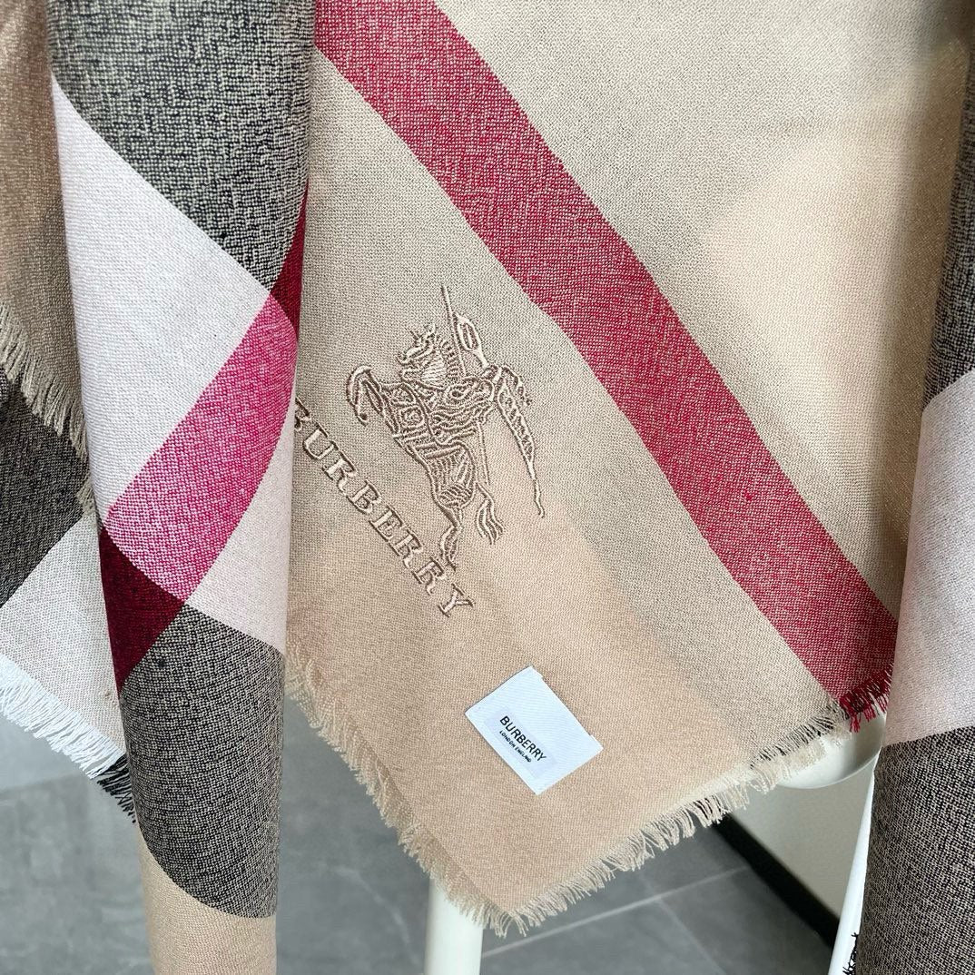 CHECK CASHMERE SCARF 120 CM TAN BROWN 407344 mysite