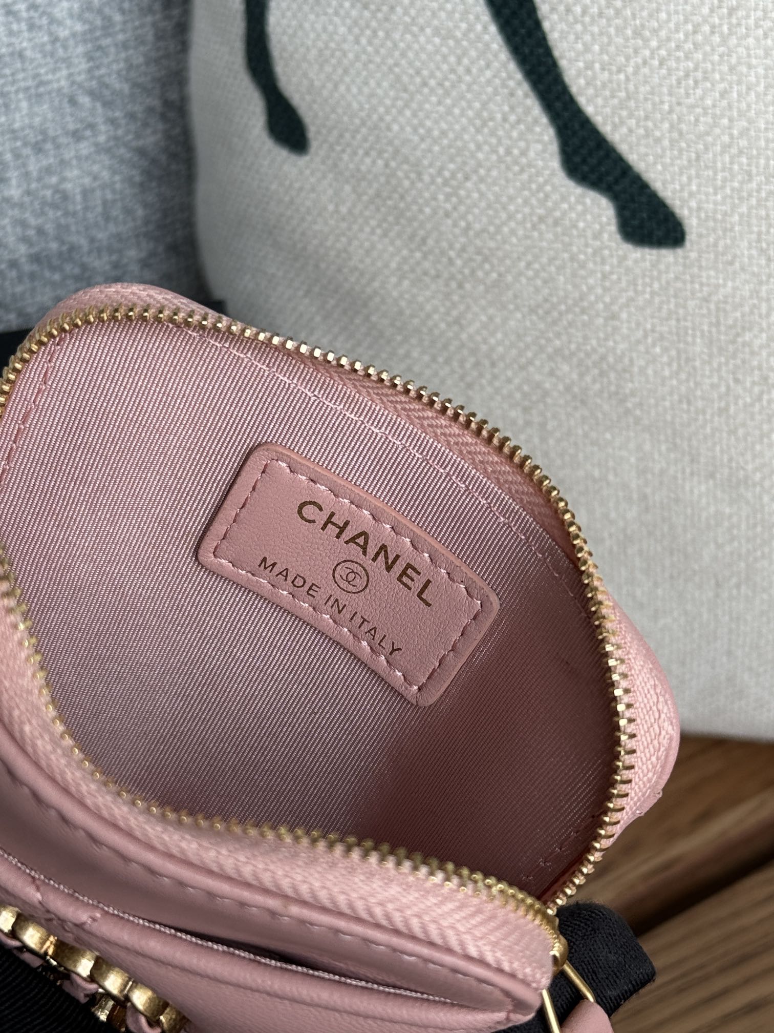 cc 19 zipped coin purse 11cm pink lambskin gold hardware mysite