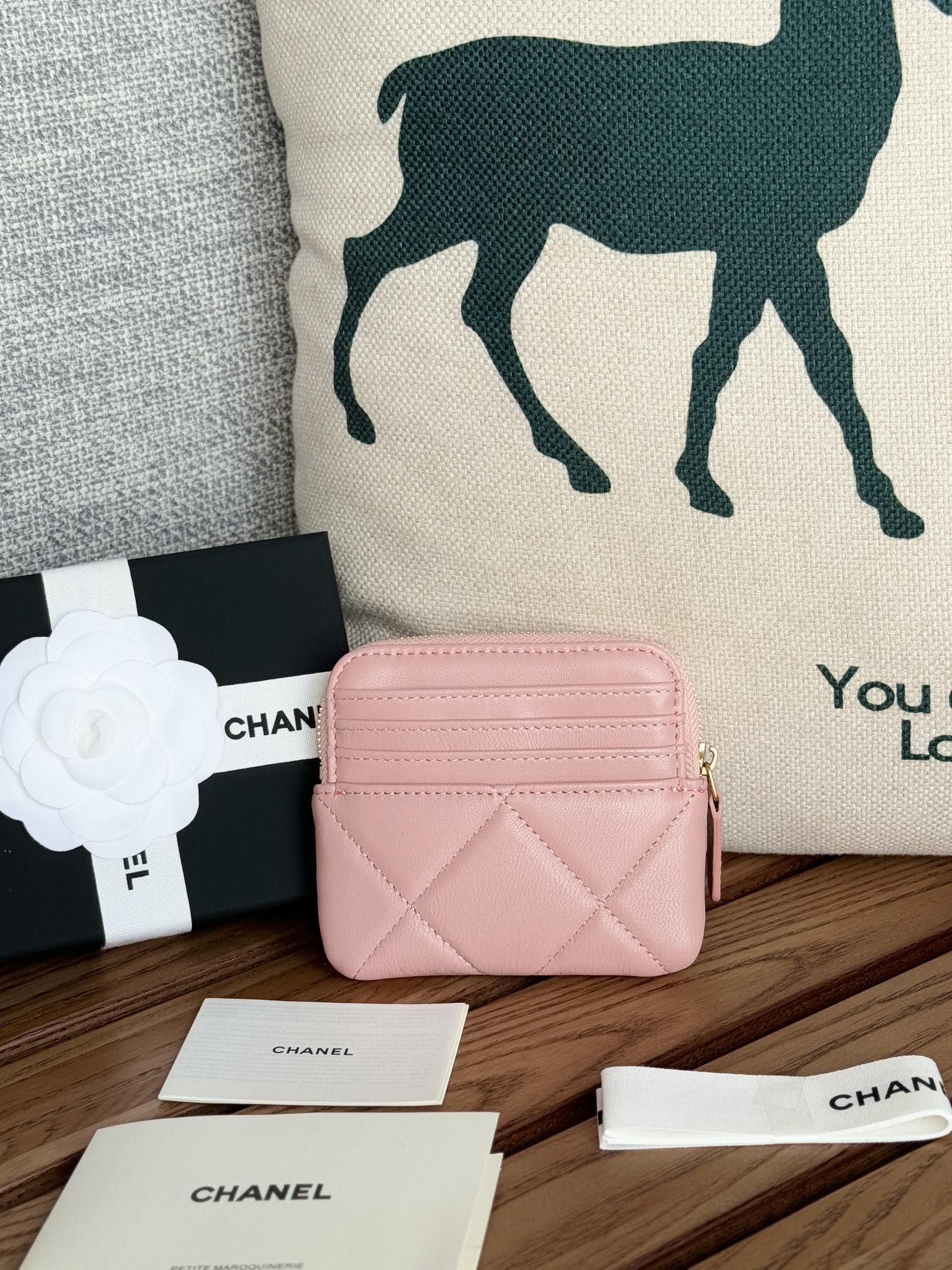 cc 19 zipped coin purse 11cm pink lambskin gold hardware mysite
