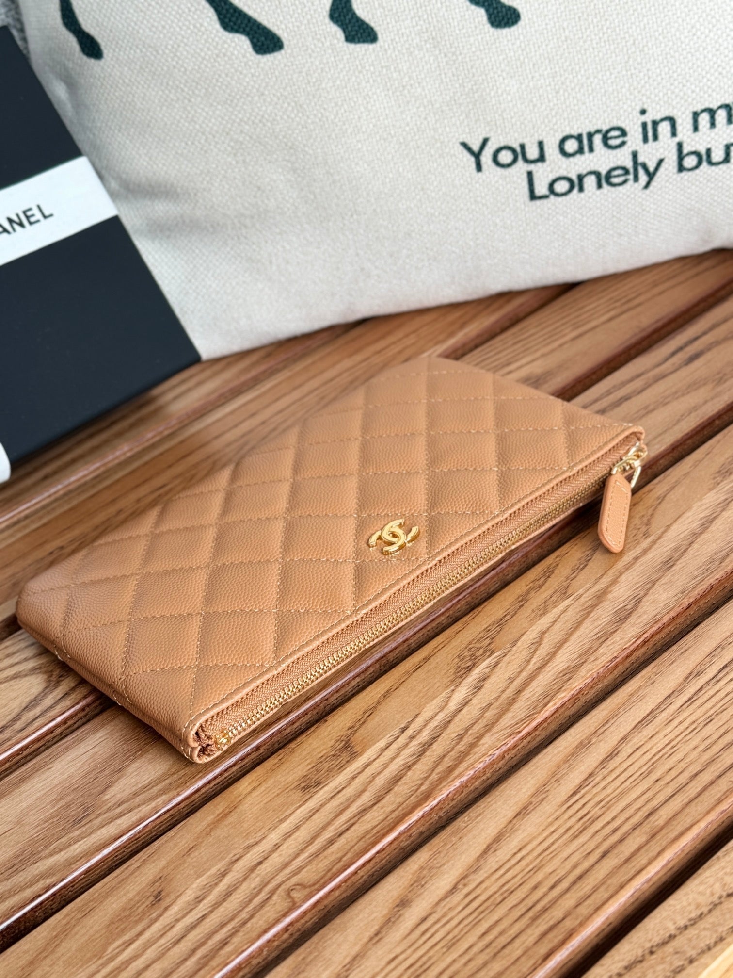 cc zipped wallet 20cm brown quilted caviar gold hardware mysite