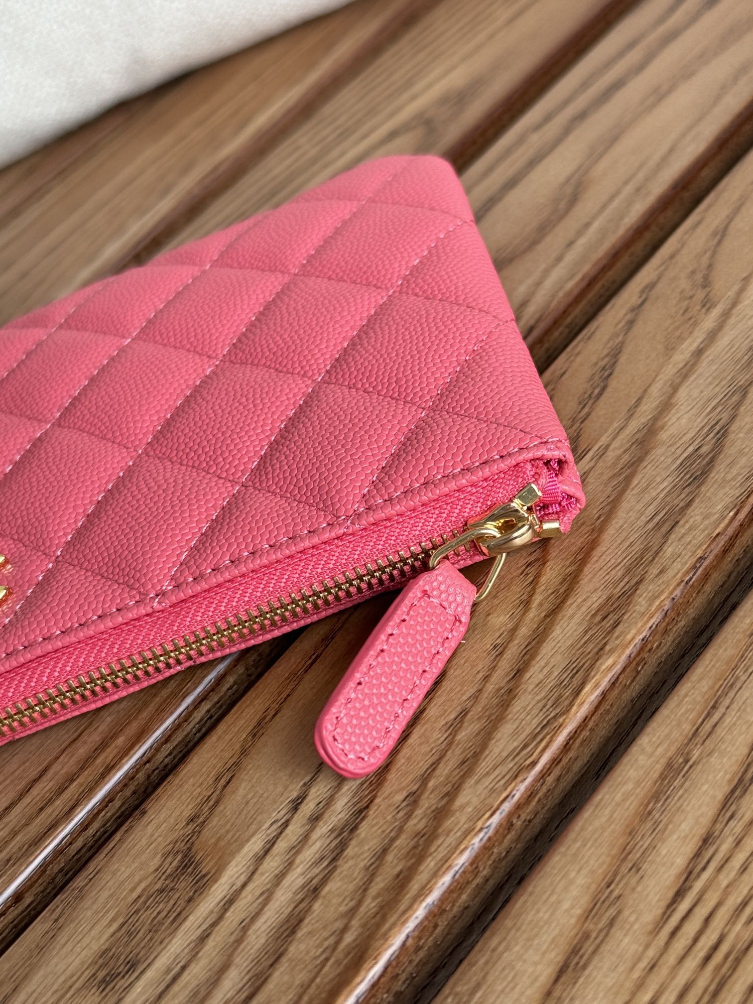 cc zipped wallet 20cm dark pink quilted caviar gold hardware mysite