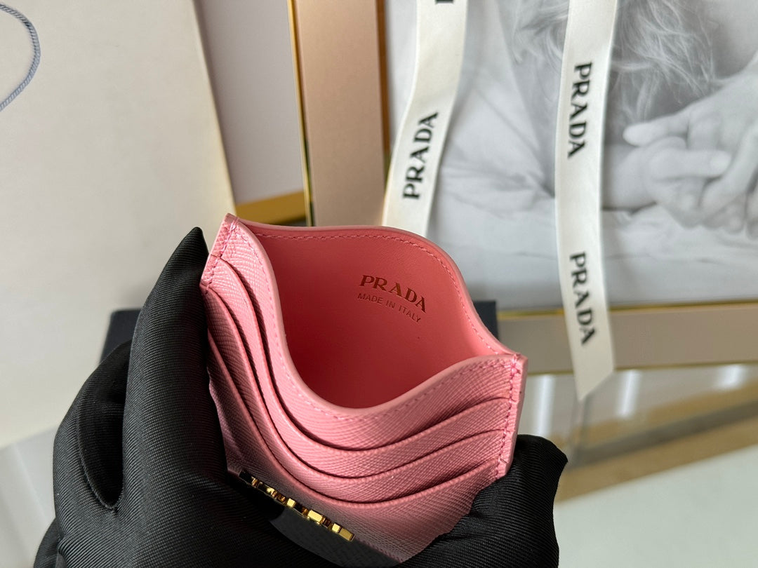 PRA 10 CARD HOLDER IN LIGHT PINK CALFSKIN mysite