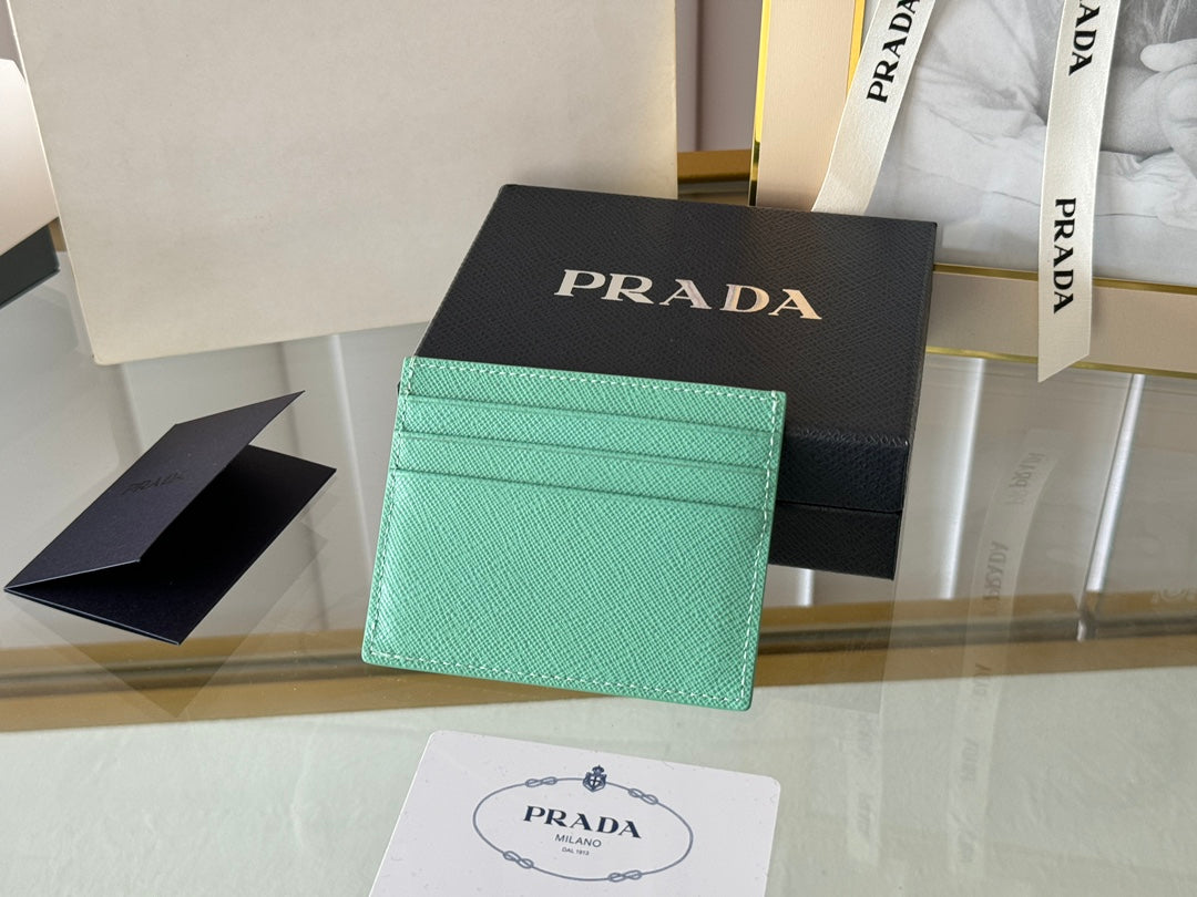 PRA 10 CARD HOLDER IN SEAFOAM GREEN CALFSKIN mysite