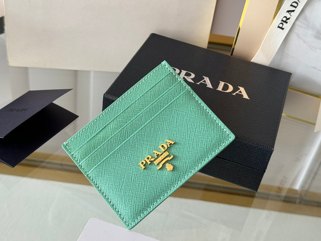 PRA 10 CARD HOLDER IN SEAFOAM GREEN CALFSKIN mysite