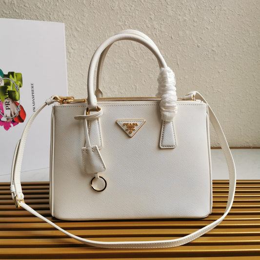 PRA GALLERIA 28 BAG IN WHITE SAFFIANO LEATHER mysite