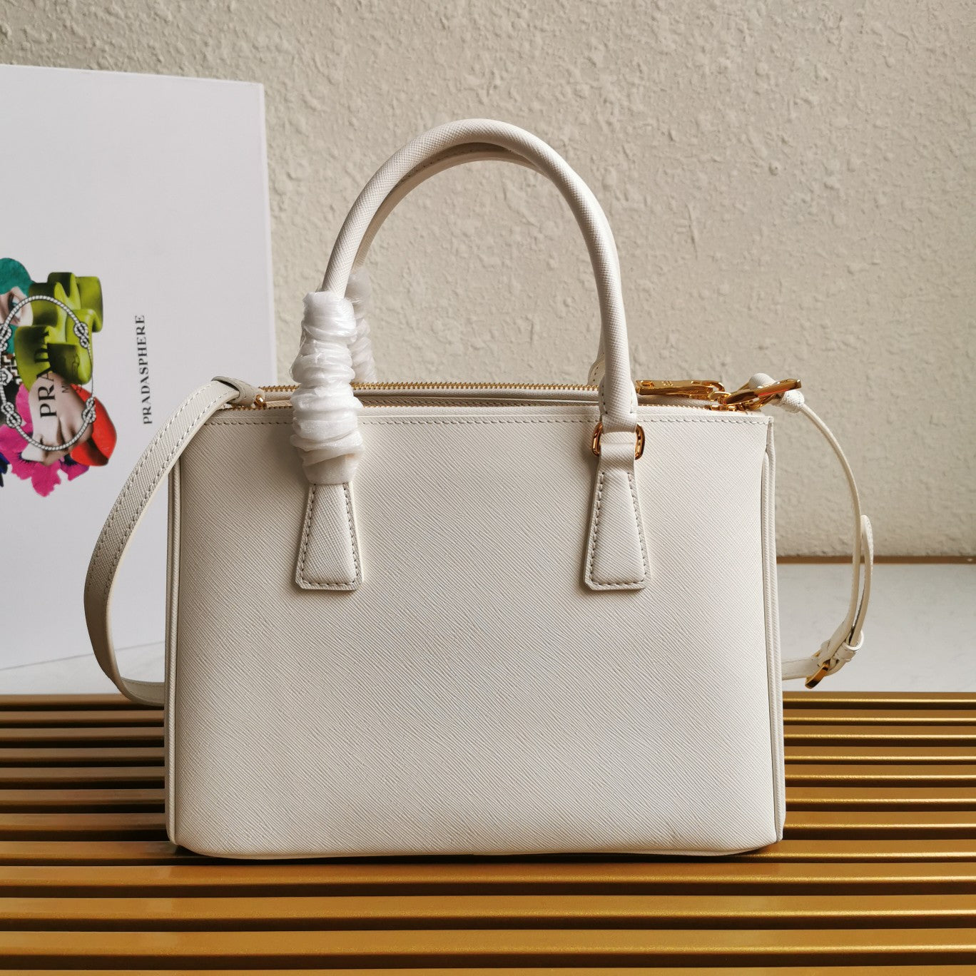 PRA GALLERIA 28 BAG IN WHITE SAFFIANO LEATHER mysite