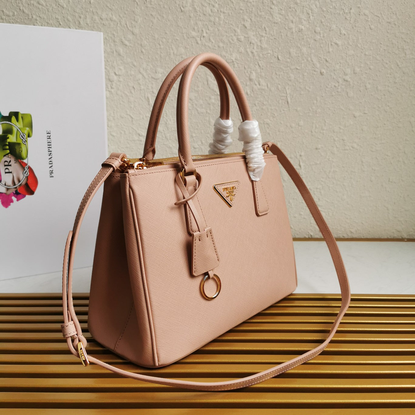 PRA GALLERIA 28 BAG IN DESERT BEIGE SAFFIANO LEATHER mysite