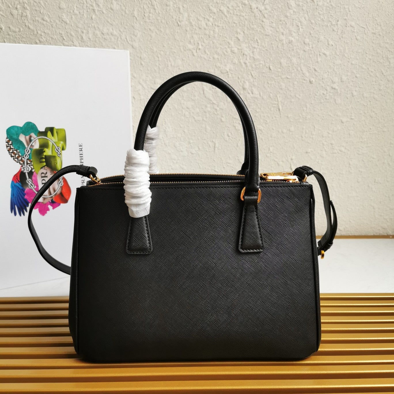 PRA GALLERIA 28 BAG IN BLACK SAFFIANO LEATHER mysite