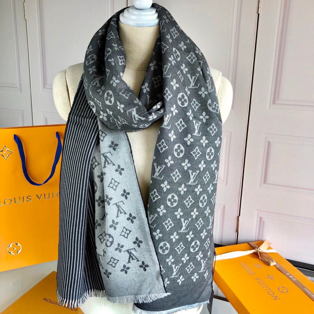 SCARF 200 CM IN BLACK CASHMERE 393009 mysite