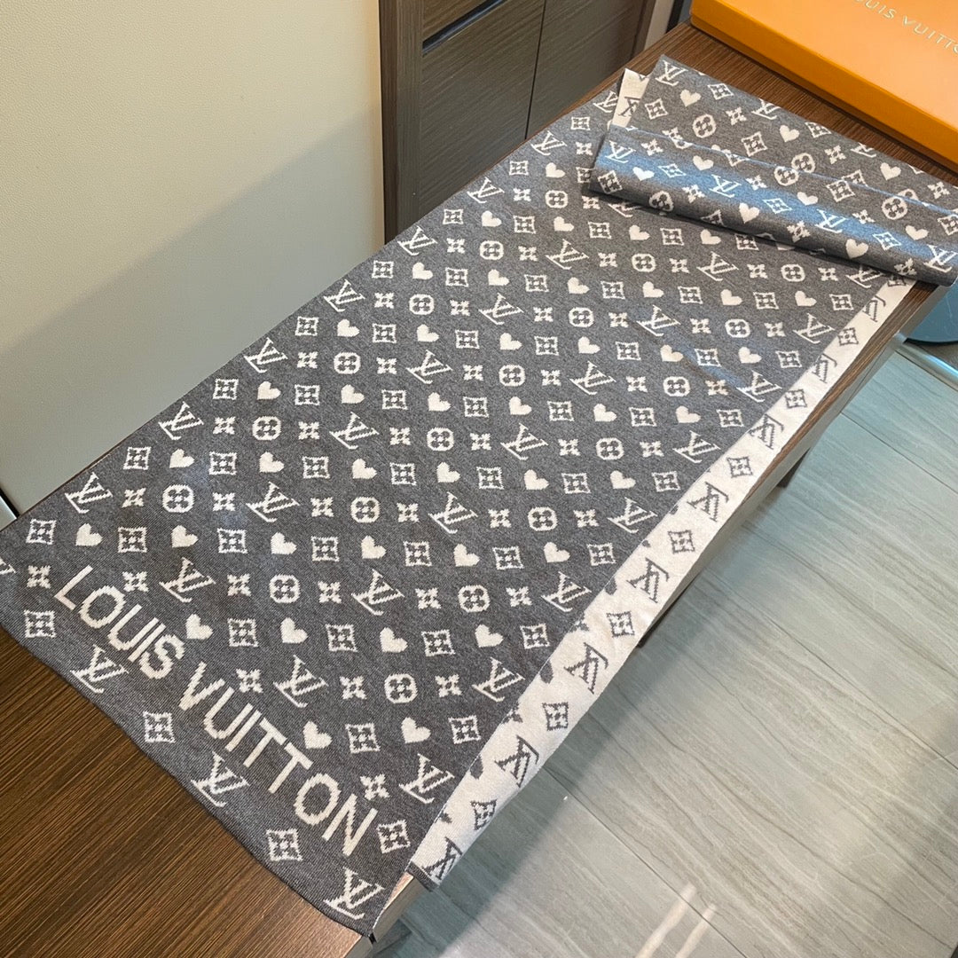 GAME ON SCARF 180 CM IN MOUSE GRAY CASHMERE 394762 mysite