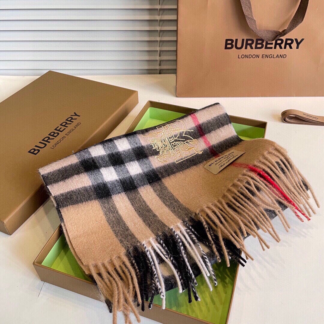 CLASSIC CHECK SCARF 180 CM IN CAMEL BROWN MIX BLACK CASHMERE  394772 mysite