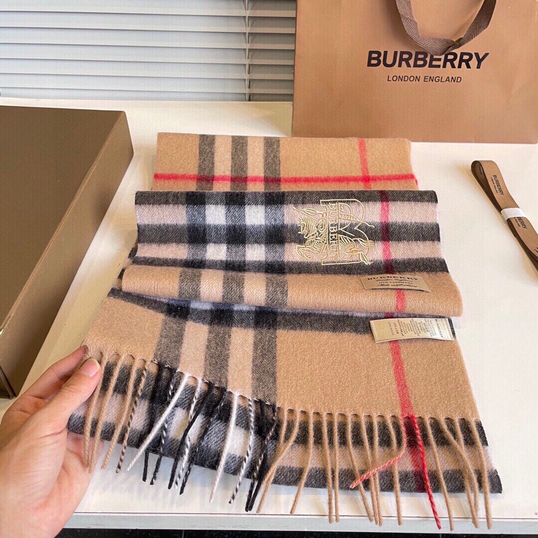 CLASSIC CHECK SCARF 180 CM IN CAMEL BROWN MIX BLACK CASHMERE  394772 mysite