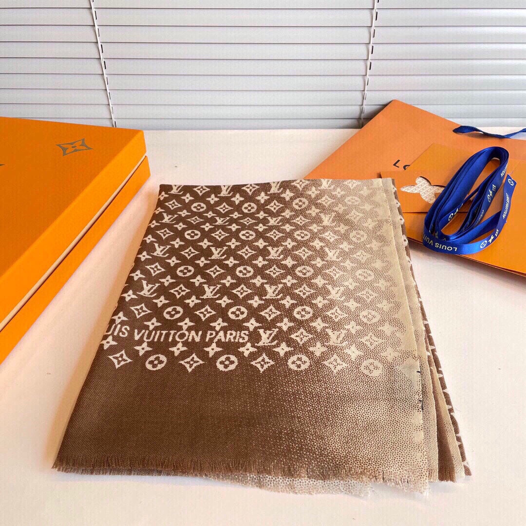 SCARF 200 CM IN PERU BROWN MIX WHITE CASHMERE 398522 mysite