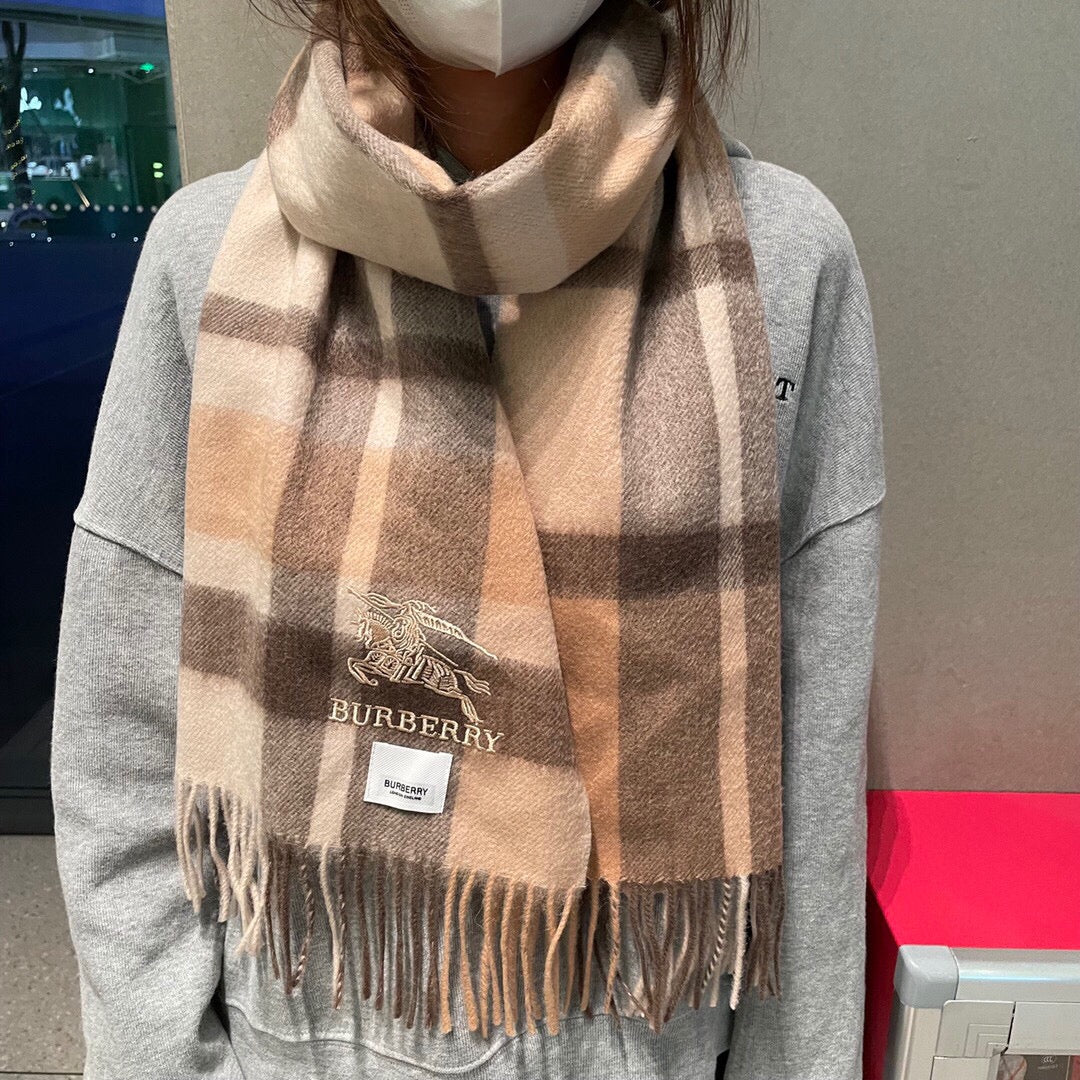 CLASSIC CHECK SCARF 180 CM IN COLORFUL CASHMERE 408961 mysite
