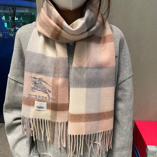 CLASSIC CHECK SCARF 180 CM IN COLORFUL CASHMERE 408963 mysite