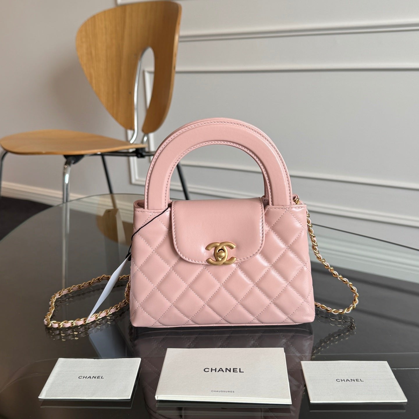 KELLY SHOPPING BAG 19 IN LIGHT PINK CALFSKIN GOLD HARDWARE mysite