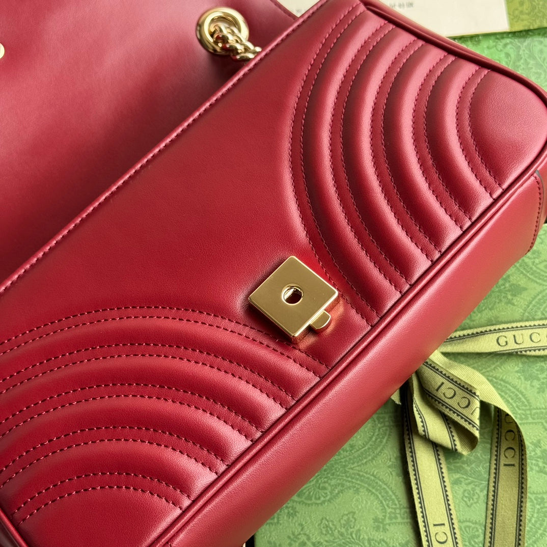 gg marmont 26cm dark red calfskin gold hardware mysite