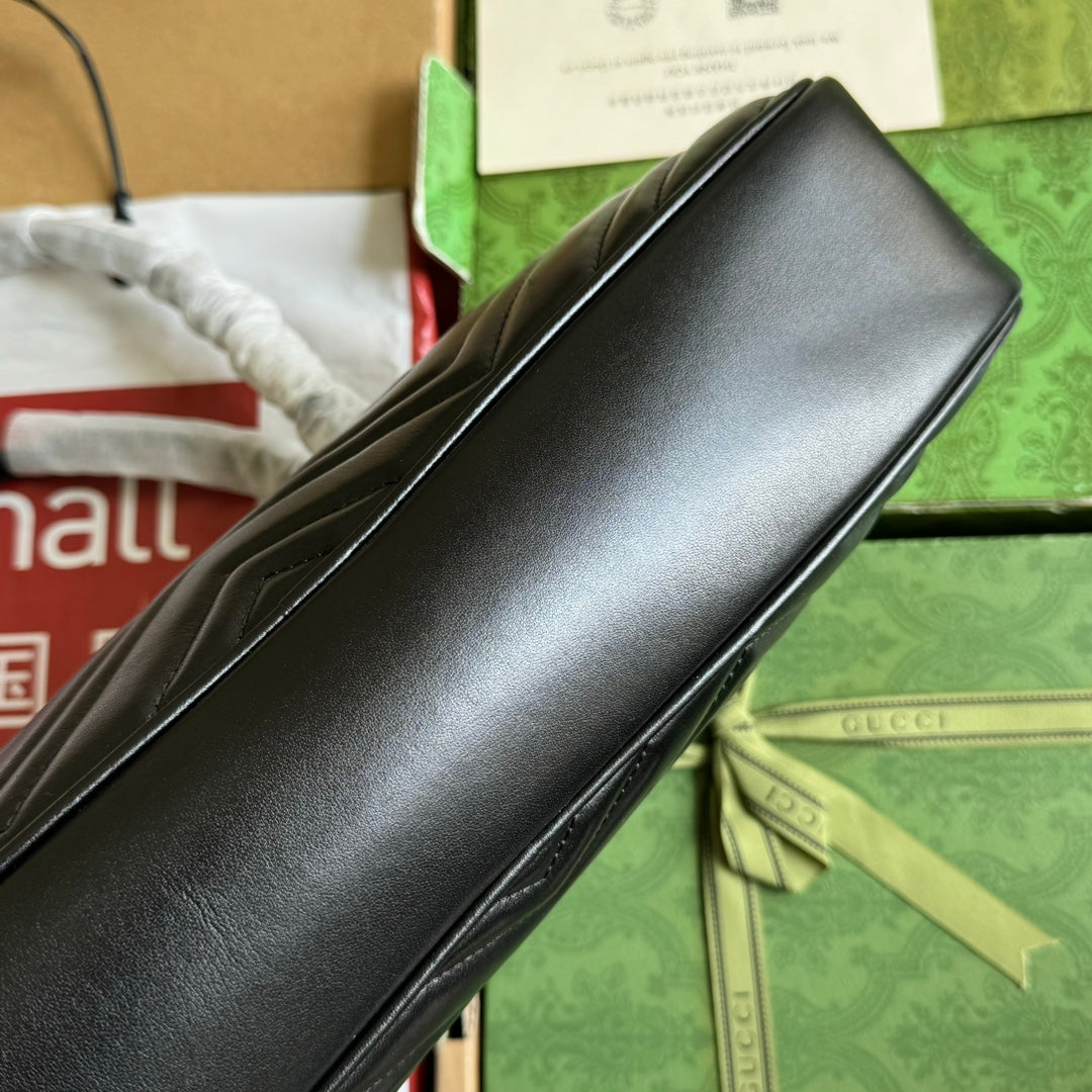 gg marmont medium top handle 35cm black calfskin gold hardware mysite