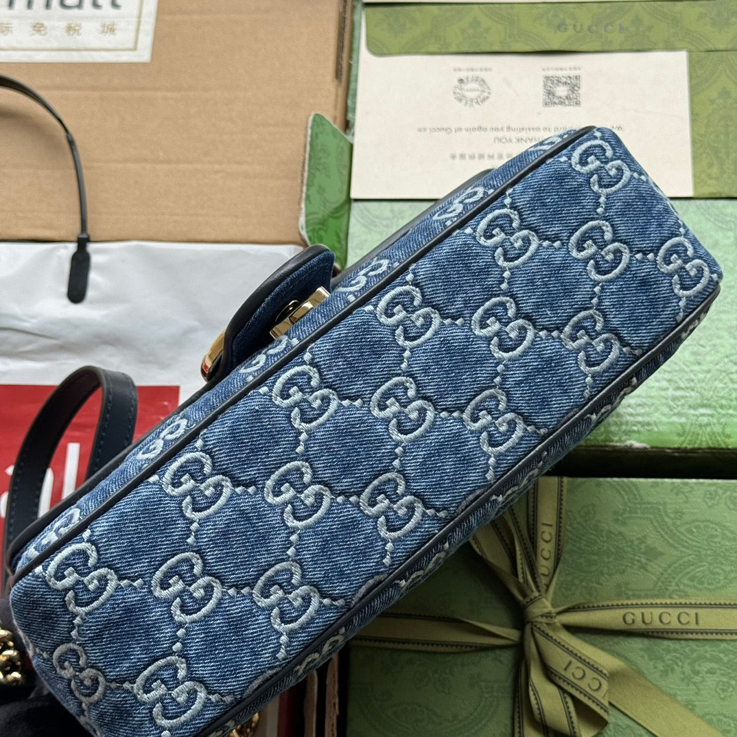 gg marmont 26cm blue monogram denim gold hardware mysite