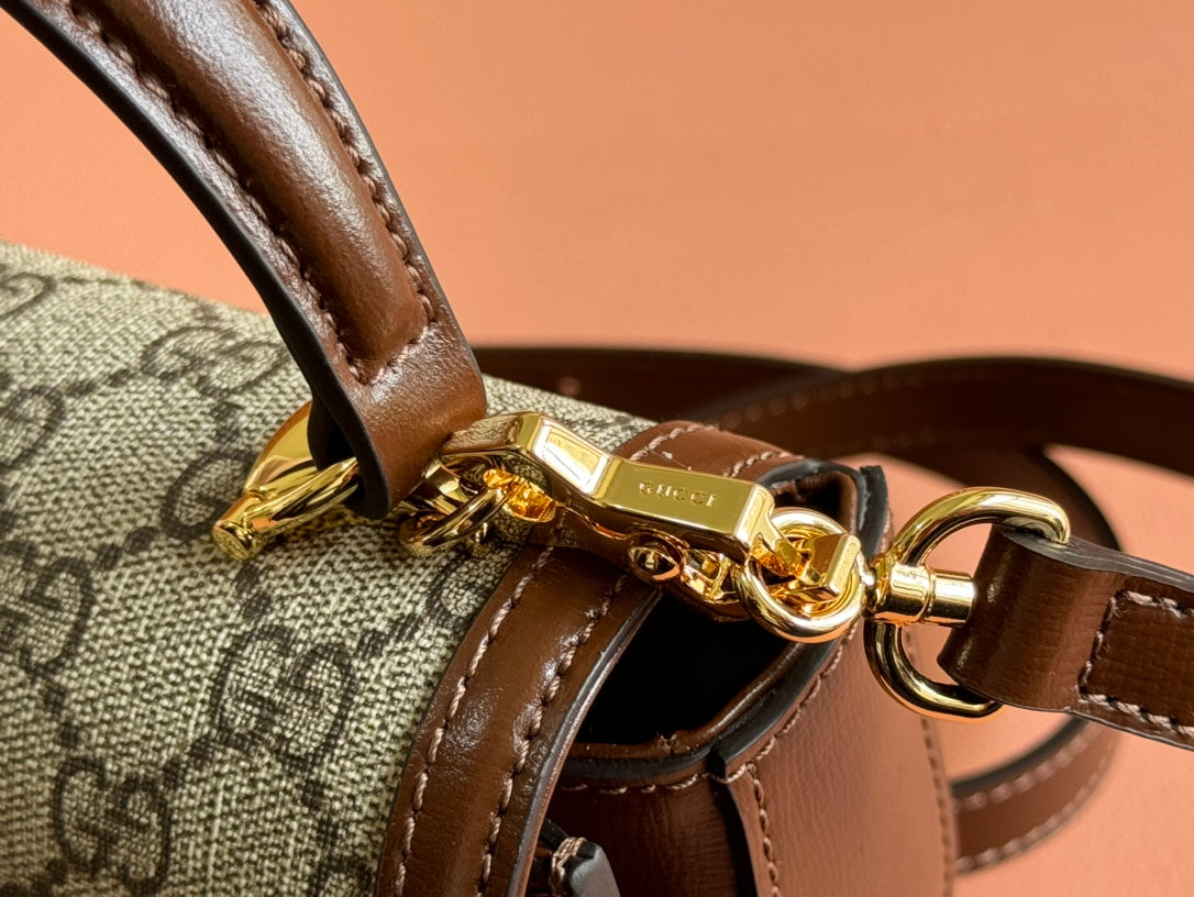 Gucci Horsebit Bag Ebony Mix Brown Leather 239810 mysite