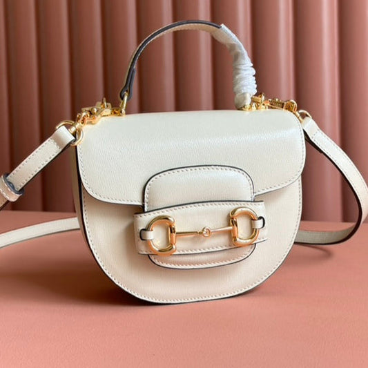Gucci Horsebit Bag White Leather 239812 mysite