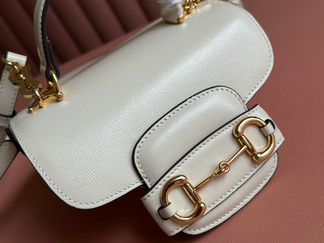 Gucci Horsebit Bag White Leather 239812 mysite