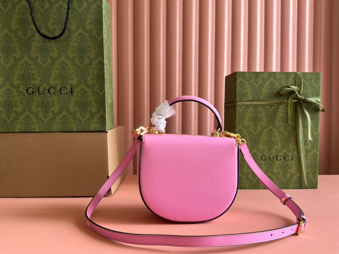 Gucci Horsebit Bag Pink Leather 239806 mysite