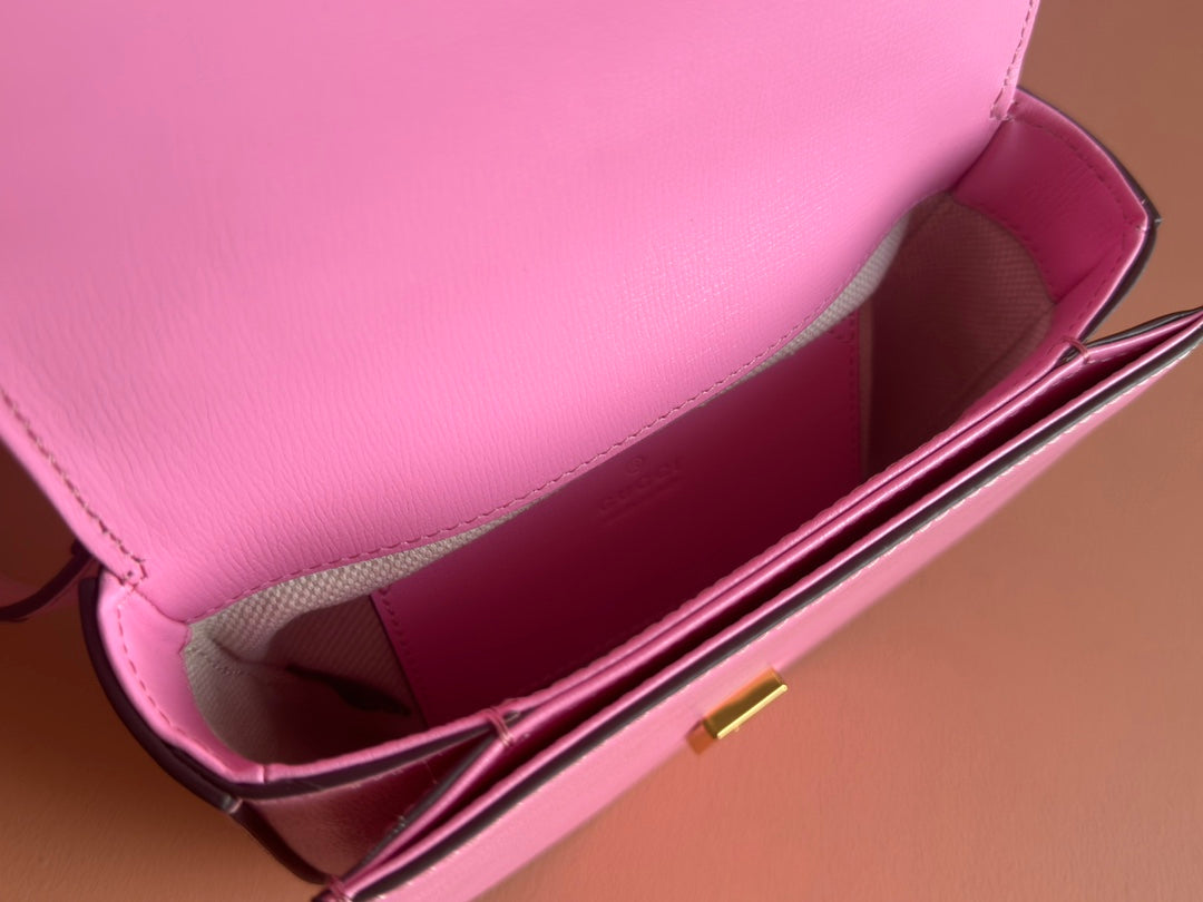 Gucci Horsebit Bag Pink Leather 239806 mysite