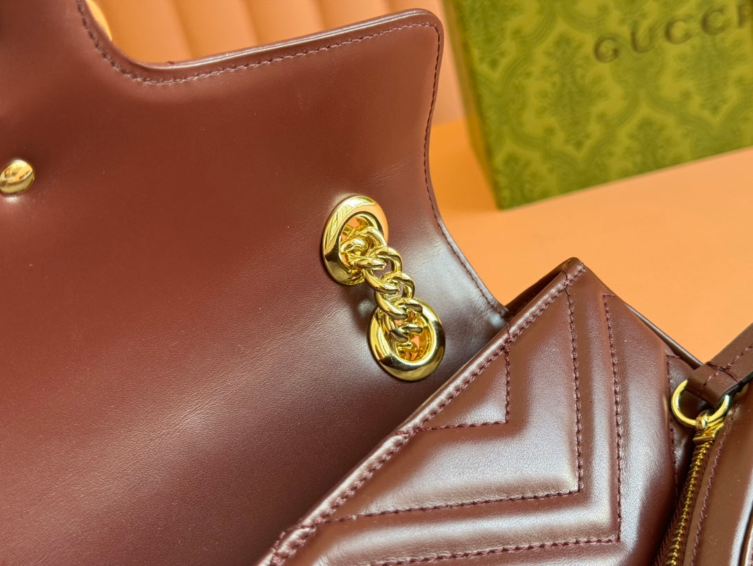 Gucci Marmont Bag Rosso Ancora Red Leather 244246 mysite