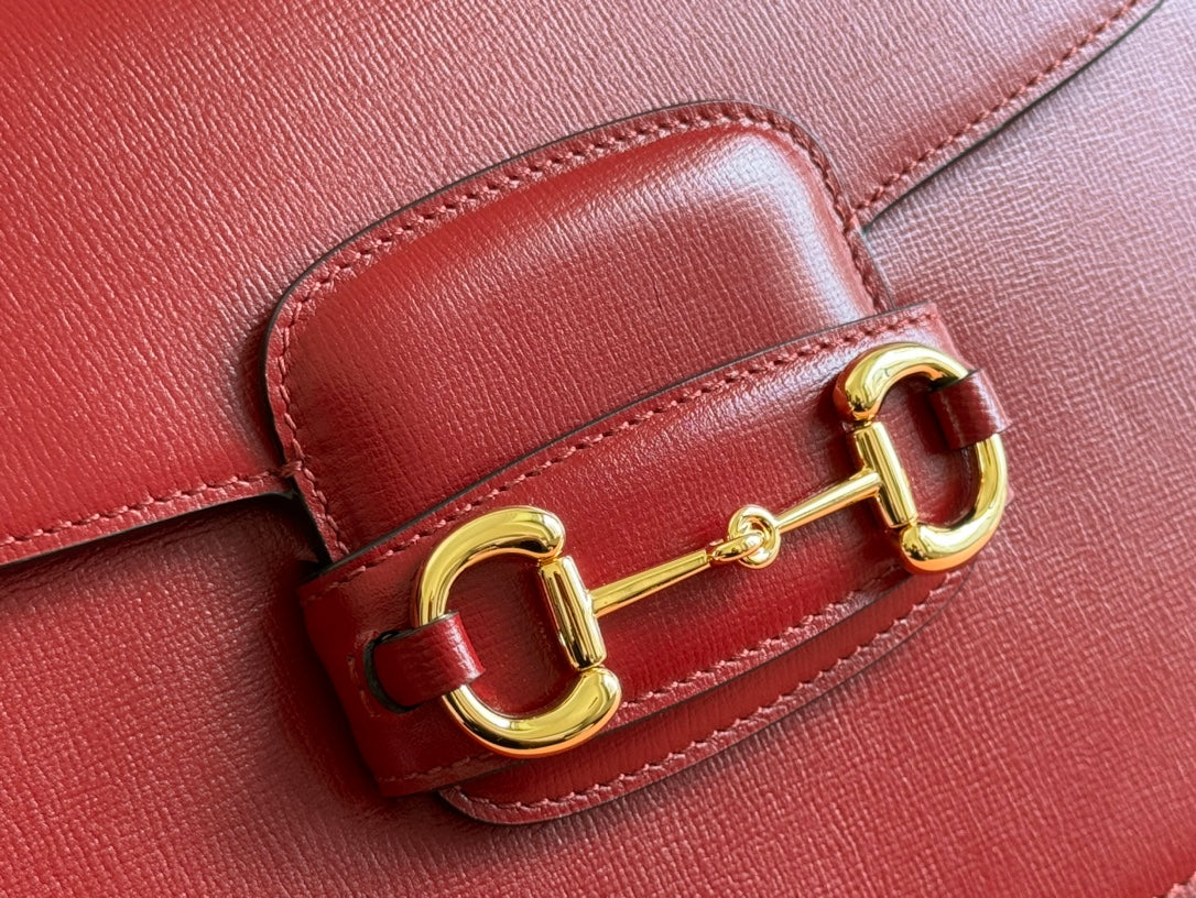 Gucci Horsebit 25 Bag Rosso Ancora Red Leather Canvas 244262 mysite