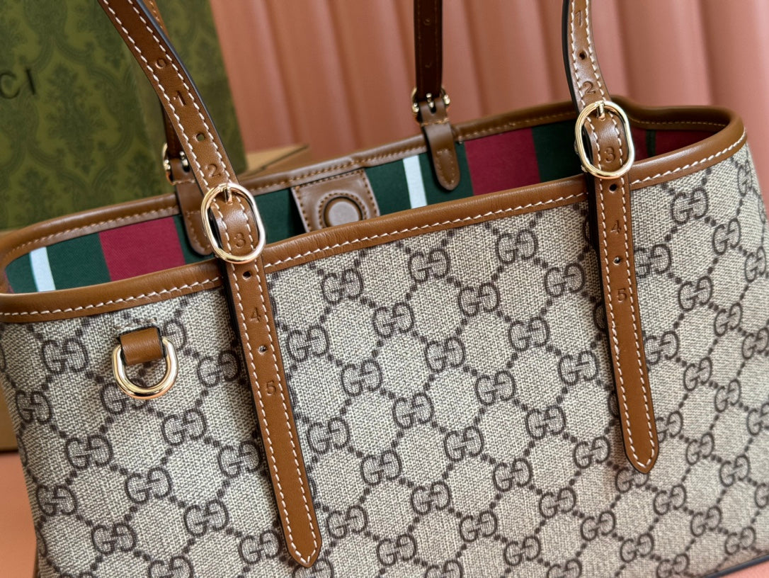 Gucci Ophidia 31cm Bag Ebony Brown Canvas 248566 mysite