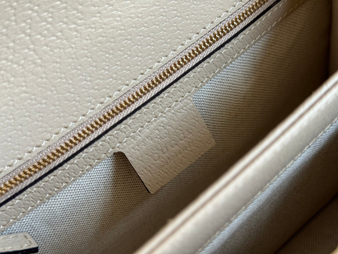 Gucci Ophidia 25cm Bag Beige White Canvas Leather 248494 mysite