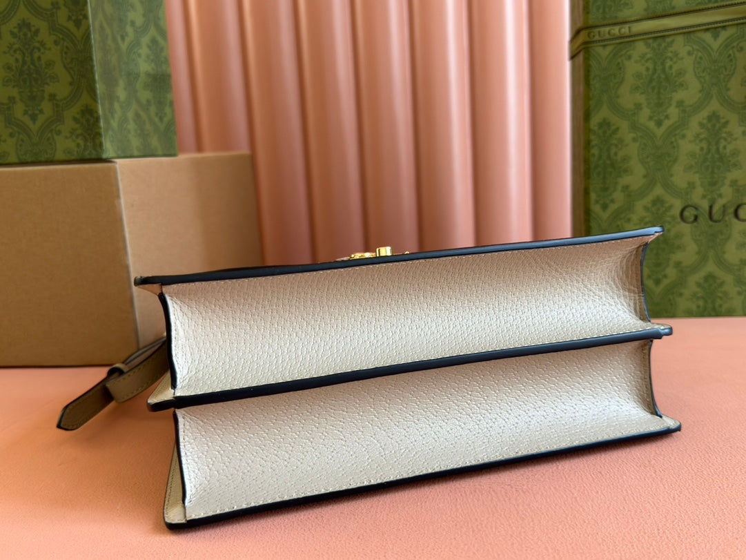 Gucci Ophidia 25cm Bag Beige White Canvas Leather 248494 mysite