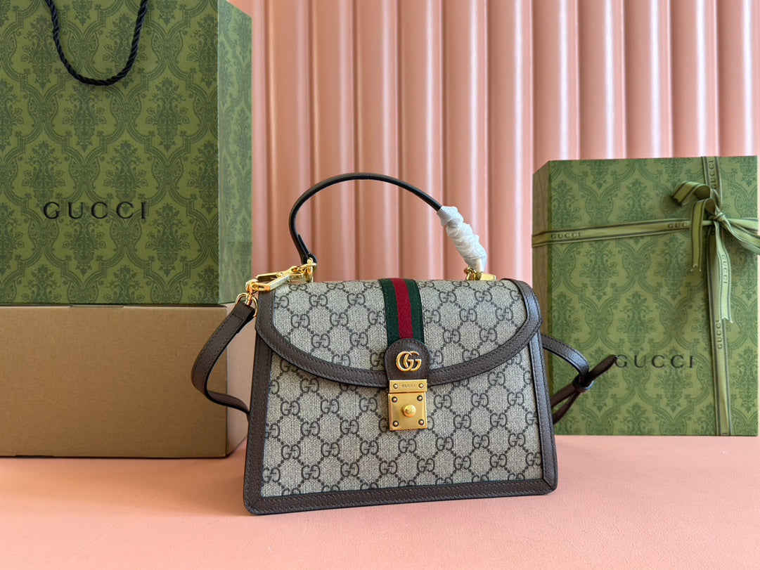Gucci Ophidia 25cm Bag Ebony Brown Canvas Leather 248495 mysite