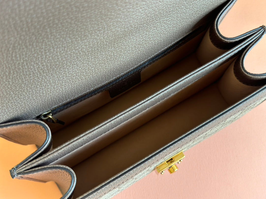 Gucci Ophidia 25cm Bag Ebony Brown Canvas Leather 248495 mysite