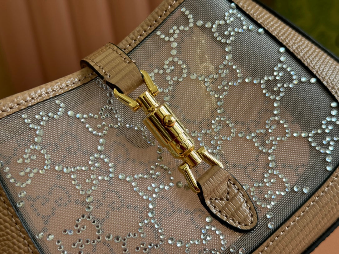 Gucci Jacket Bag Pink Lizard Rhinestones 248588 mysite