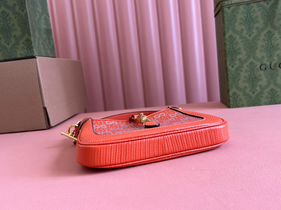 Gucci Jacket Bag Orange Lizard Rhinestones 248591 mysite