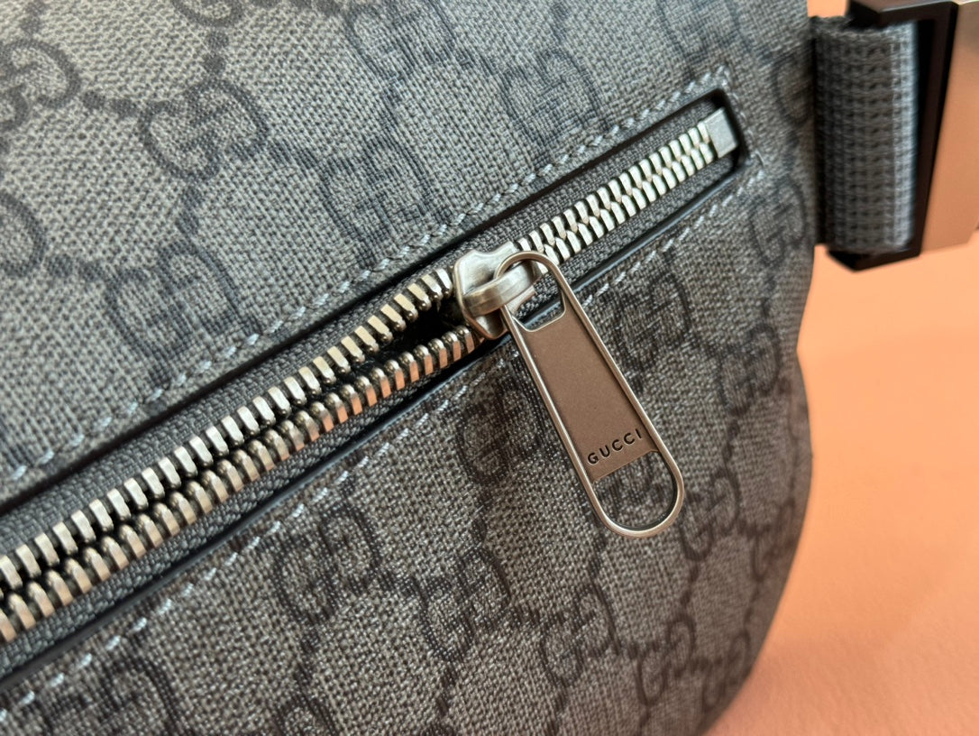Gucci Interlocking G belt bag Gray Leather Canvas 248165 mysite