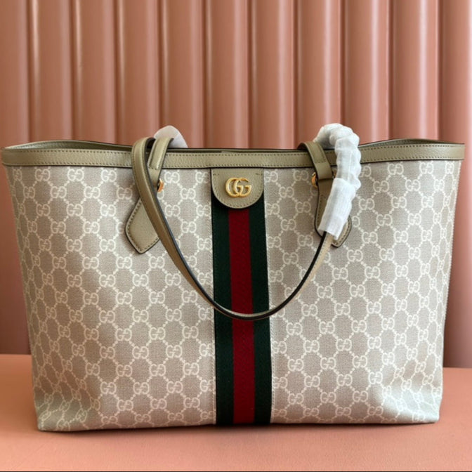 Gucci Ophidia 38cm Bag Beige White Leather Canvas 244453 mysite