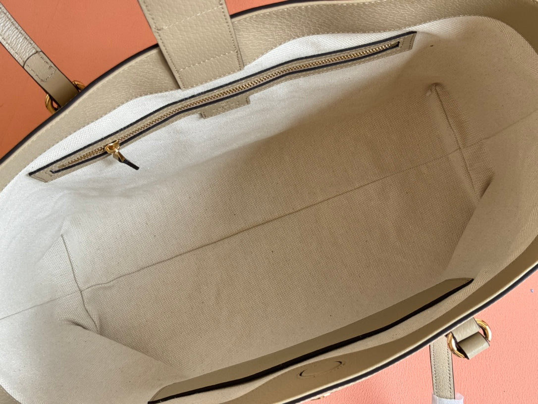 Gucci Ophidia 38cm Bag Beige White Leather Canvas 244453 mysite