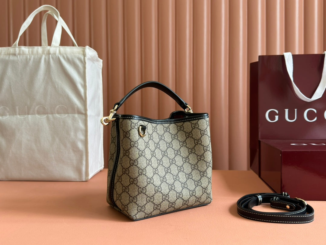 Gucci Ophidia 20.5cm Bag Ebony Black Canvas 248560 mysite