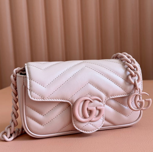 Gucci GG Marmont 16.5 Bag All Pink Calfskin 248346 mysite