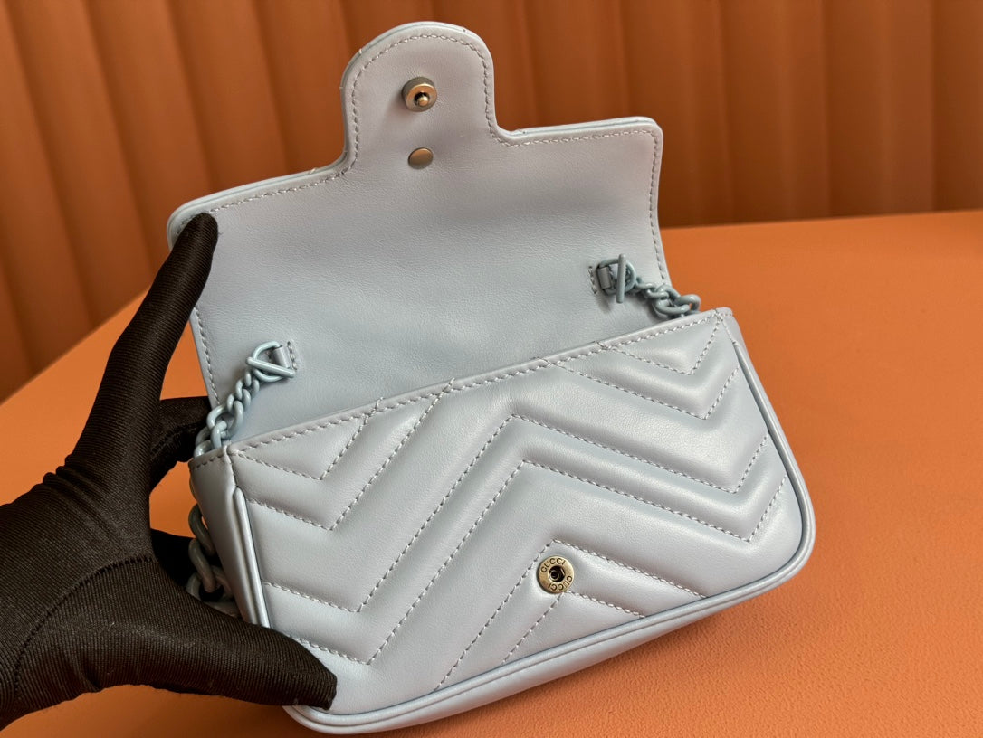 Gucci GG Marmont 16.5 Bag All Blue Calfskin 248349 mysite