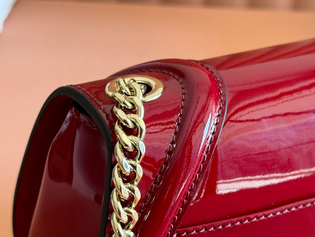 Gucci Blondie Bag Rosso Ancora Red Patent Leather mysite