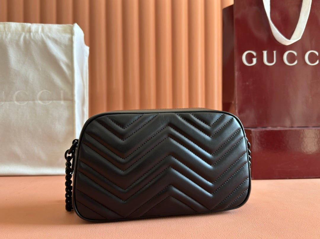 Gucci GG Marmont 24 Bag All Black Calfskin 248345 mysite