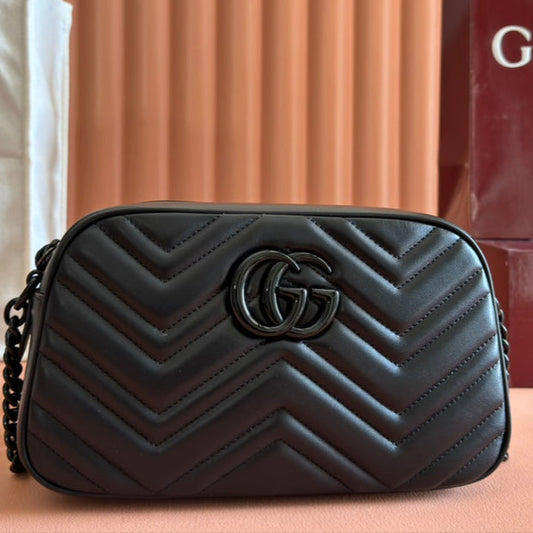 Gucci GG Marmont 24 Bag All Black Calfskin 248345 mysite